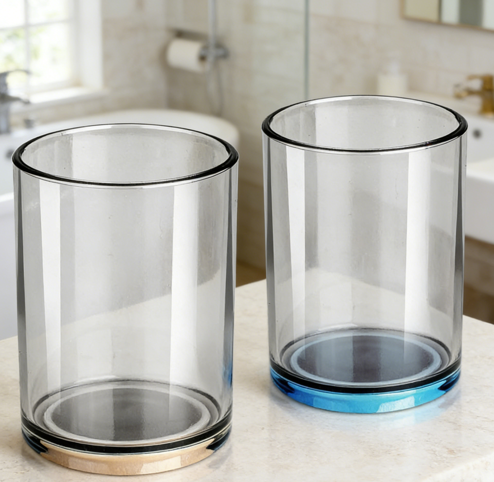 Transparent Bathroom Mouthwash Cup Set with Silicone Drip Guard (set of 7) - Image 2