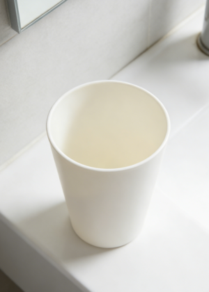 Plastic Bathroom Tumbler Set | Wash Cup | White and Grey (set of 5)