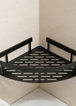 2-Piece Adhesive Corner Shower Organiser | Aluminium Wall-Mounted Bathroom Caddy