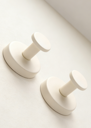 Suction Cup Bathroom Shower Hooks | No-Drill Wall Hangers | Milk White (set of 15)