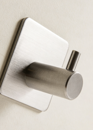 Adhesive Stainless Steel Bathroom Hooks | Wall-Mounted Towel and Robe Hangers (set of 8)